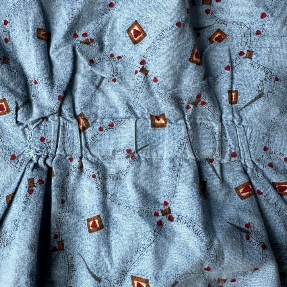 Quirky Patchwork Farmhouse Cottagecore Button Vest Women's M Blue‎ Novelty Print - Picture 8 of 9